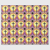 美しく詳細なキリスト教十字架 ラッピングペーパー (フラット)