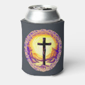 美しく詳細なキリスト教十字架 缶クーラー (缶裏面)