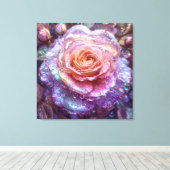 美しく詳細なバラ キャンバスプリント (インサイチュ (ウッドフロア))