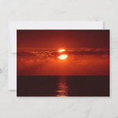 美しく赤いオレンジ日没の結婚式招待状 招待状 (裏面)