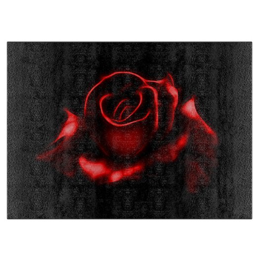 美しく赤いバラ カッティングボード (正面)