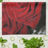 美しく赤いバラ キッチンタオル (折り畳み)