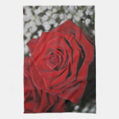 美しく赤いバラ キッチンタオル (縦)