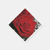 美しく赤いバラ スタンダードカクテルナプキン (角)