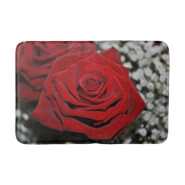 美しく赤いバラ バスマット