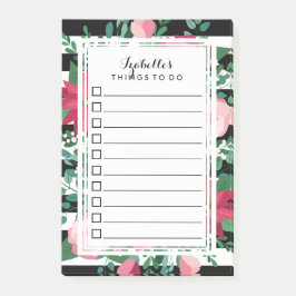 美しく赤い及びピンクの花束-リストをするため ポストイット