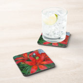 美しく赤い花 コースター (右側)