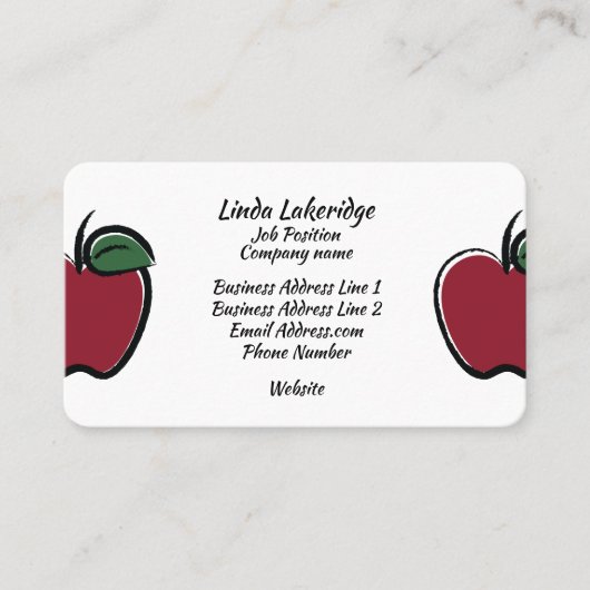 美しく赤いAppleの名刺 名刺 (正面)