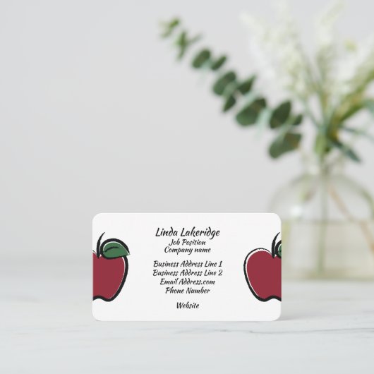 美しく赤いAppleの名刺 名刺 (スタンド正面)