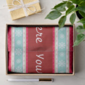 美しく赤く青いクリスマスパターンカスタムの文字 薄葉紙 (ギフト)