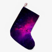 美しく輝く宇宙星雲。背景,アブストラ スモールクリスマスストッキング (正面 (吊り時))