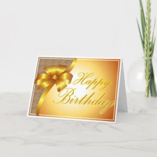 美しく輝く金ゴールドの誕生日 カード