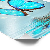 美しく輝く青い蝶 フォトプリント            (角)