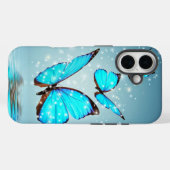 美しく輝く青い蝶 Case-Mate iPhoneケース (裏面 (横))
