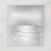 美しく銀エレガント色の《写真》ぼけ味 プレイスカード (外部開封)