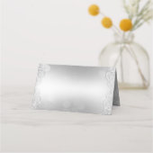 美しく銀エレガント色の《写真》ぼけ味 プレイスカード (裏面)