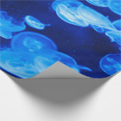 美しく青いくらげパターン ラッピングペーパー (角)