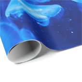 美しく青いくらげパターン ラッピングペーパー (ロールコーナー)