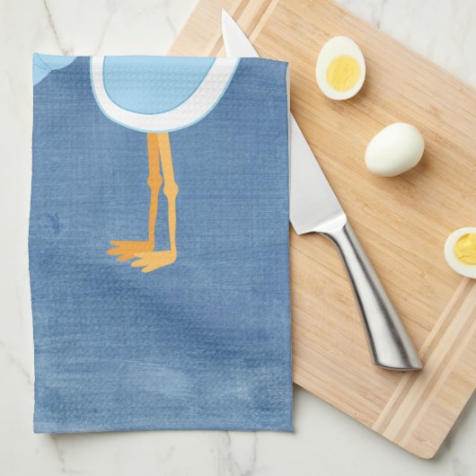 美しく青いこうのとりのベビーシャワーのパーティーの装飾 キッチンタオル (四つ折り)