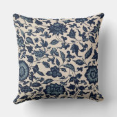 美しく青いアジア花の枕 クッション (裏面)