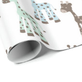 美しく青いキリンのベビーパターン ラッピングペーパー (ロールコーナー)