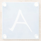 美しく青いモノグラム ガラスコースター (裏面)