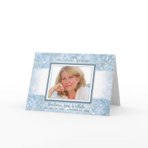 美しく青い花の悔やみや弔慰のサンキューカード