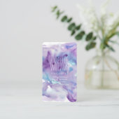 美しく青および紫色の水彩画 名刺 (スタンド正面)