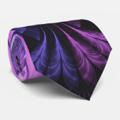 美しく青および薄紫すみれ色のフラクタルの羽 ネクタイ (ロール)