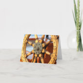 美しく頑丈な木造船の車輪 カード (正面)