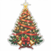美しく飾られたクリスマスツリー シール (正面)
