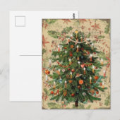 美しく飾られたヴィクトリア時代のクリスマスツリー ポストカード (正面/裏面)