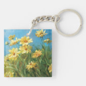 美しく黄色いデイジー キーホルダー (裏面)