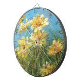 美しく黄色いデイジー ダーツボード (正面右)