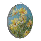 美しく黄色いデイジー ダーツボード (正面左)