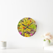 美しく黄色い秋の蘭 ラウンド壁時計 (ホーム)