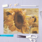 美しく黄色い質の巨大なヒマワリの写真の芸術 薄葉紙 (クラフト)