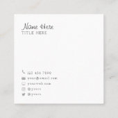 美しく黒い円の正方形の名刺 スクエア名刺 (裏面)