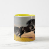 美しく黒い馬 ツートーンマグカップ (中央)