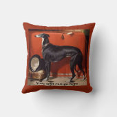 美しく黒く及び白いグレイハウンド クッション (裏面)