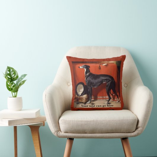 美しく黒く及び白いグレイハウンド クッション (椅子)