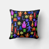 美しく、おもしろいでカラフルなジンジャーブレッドの枕 クッション (裏面)