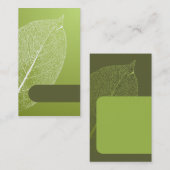 美しく、かわいい緑の葉のスタイルの名刺のtem 名刺 (正面/裏面)