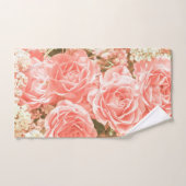 美しく、エレガントなピンクのバラの花柄|タオルセット バスタオルセット (ハンドタオル)