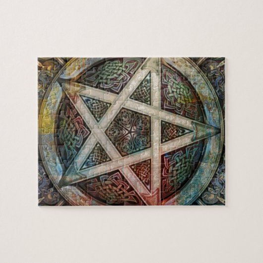 美しく、カラフルで異教のな星形五角形 ジグソーパズル (横)