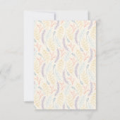 美しく、シンプルな女の子の第1誕生日の花柄 招待状 (裏面)