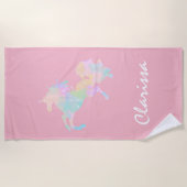 美しく、多彩なユニコーン ビーチタオル (正面)