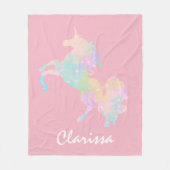 美しく、多彩なユニコーン フリースブランケット (正面)