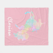 美しく、多彩なユニコーン フリースブランケット (正面(横))