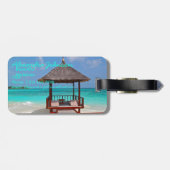 美しく、明るいモルディブの島のビーチおよび海 ラゲッジタグ (裏面横)